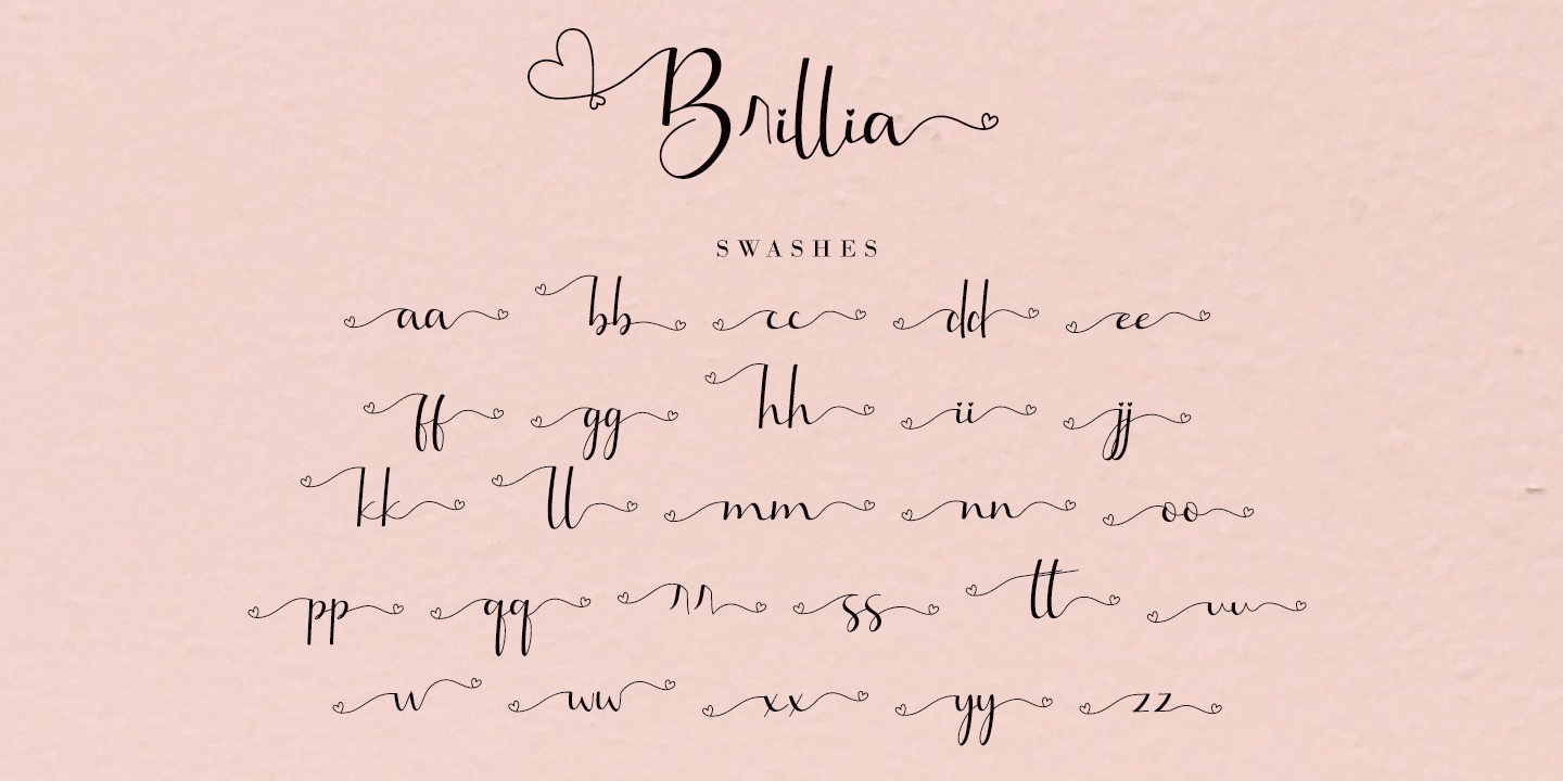 Example font Brillia Calligraphy #2
